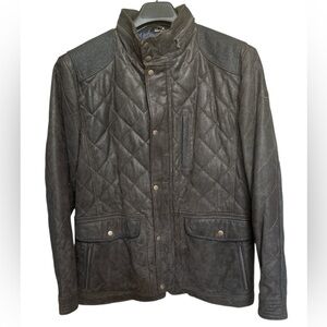 Kapraun Men's Quilted Leather Full Zip Jacket Dark Brown
Size - 54 BNWT